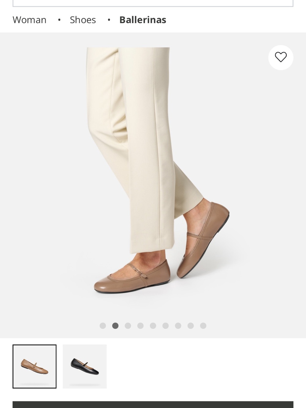 Geox Women's Taupe Leather Ballet Flats - Picture 1 of 2